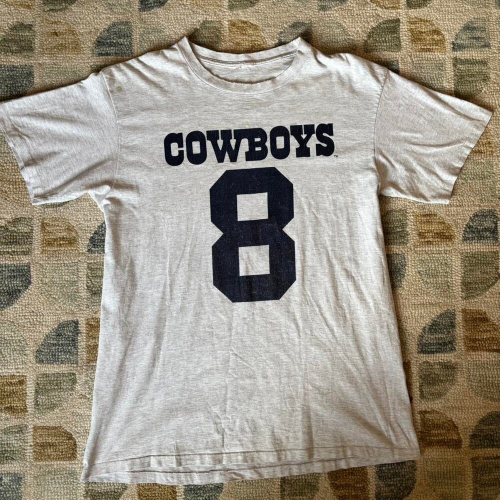 Vintage Troy Aikman Dallas Cowboys Single Stitch T-Shirt 🏈 90s Nutmeg Mills XL